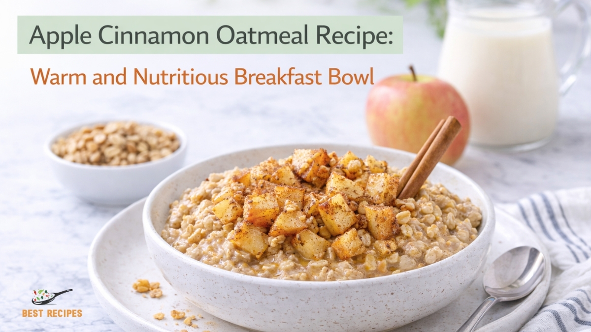 Apple cinnamon oatmeal with fresh apples and cinnamon toppingApple cinnamon oatmeal with fresh apples and cinnamon topping
