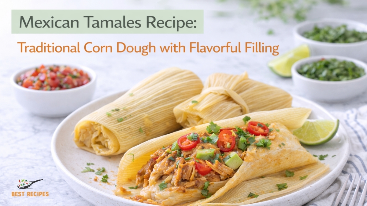 Traditional Mexican tamales wrapped in corn husks